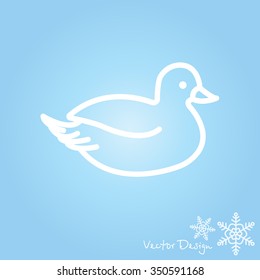 Web line icon. Duck