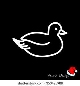 Web line icon. Duck