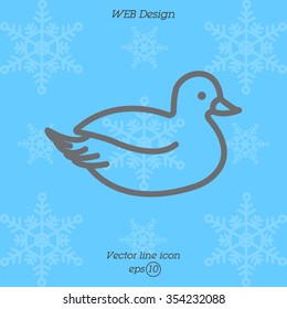 Web line icon. Duck