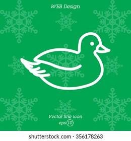 Web line icon. Duck