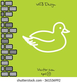 Web line icon. Duck