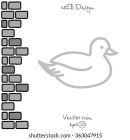 Web line icon. Duck