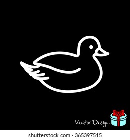 Web line icon. Duck