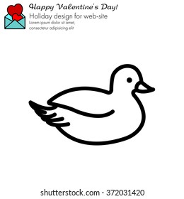 Web line icon. Duck
