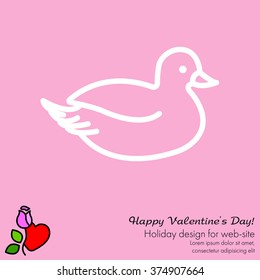 Web line icon. Duck