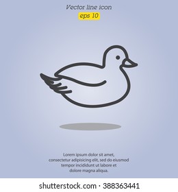 Web line icon. Duck