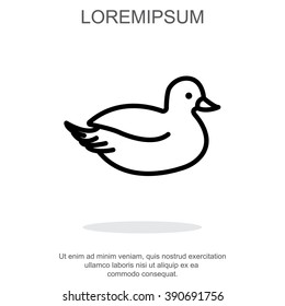 Web line icon. Duck