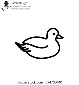 Web line icon. Duck
