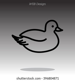 Web line icon. Duck