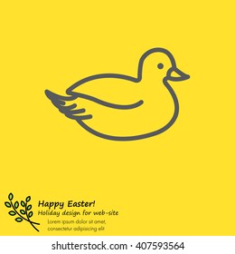 Web line icon. Duck