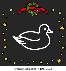 Web line icon. Duck