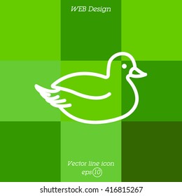 Web line icon. Duck