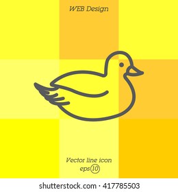Web line icon. Duck