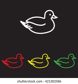 Web line icon. Duck