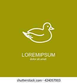 Web line icon. Duck