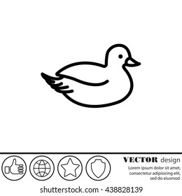 Web line icon. Duck