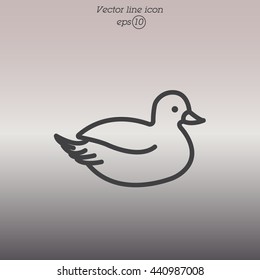 Web line icon. Duck