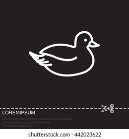 Web line icon. Duck