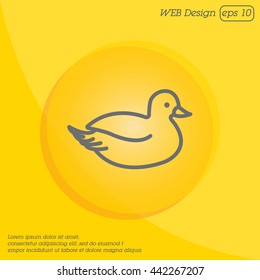 Web line icon. Duck