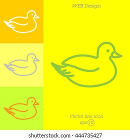 Web line icon. Duck