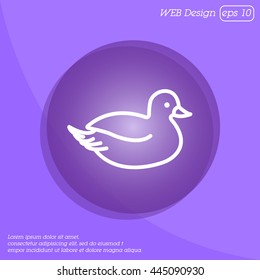 Web line icon. Duck