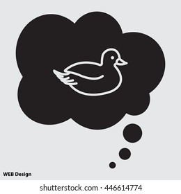 Web line icon. Duck