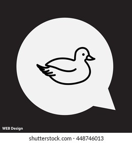 Web line icon. Duck