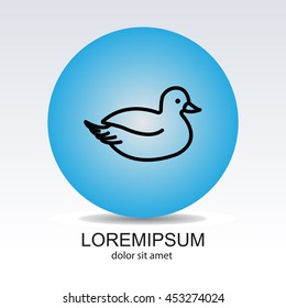Web line icon. Duck