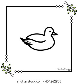 Web line icon. Duck