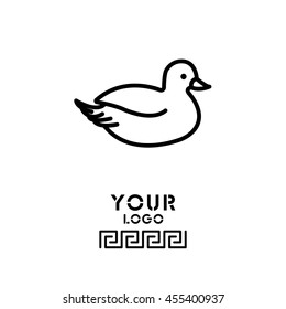 Web line icon. Duck