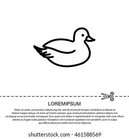 Web line icon. Duck