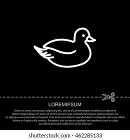 Web line icon. Duck