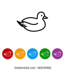 Web line icon. Duck