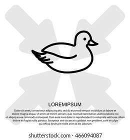 Web line icon. Duck