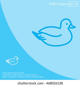Web line icon. Duck