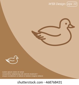 Web line icon. Duck