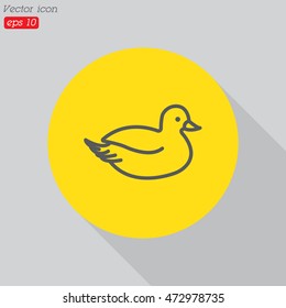 Web line icon. Duck