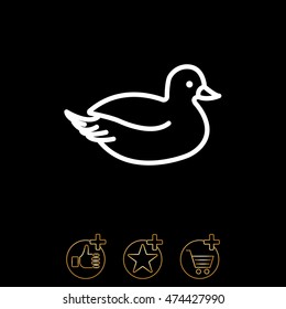 Web line icon. Duck