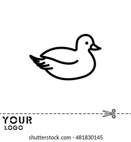 Web line icon. Duck