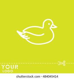 Web line icon. Duck