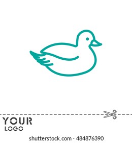 Web line icon. Duck
