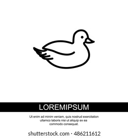 Web line icon. Duck