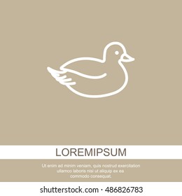 Web line icon. Duck
