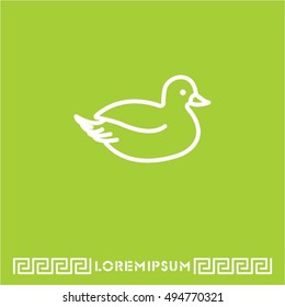 Web line icon. Duck