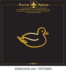 Web line icon. Duck