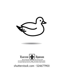 Web line icon. Duck