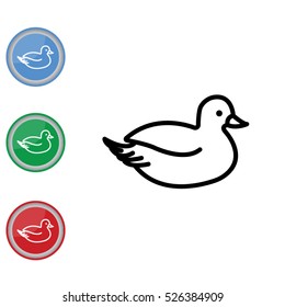 Web line icon. Duck