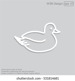 Web line icon. Duck
