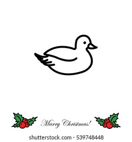 Web line icon. Duck