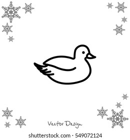 Web line icon. Duck